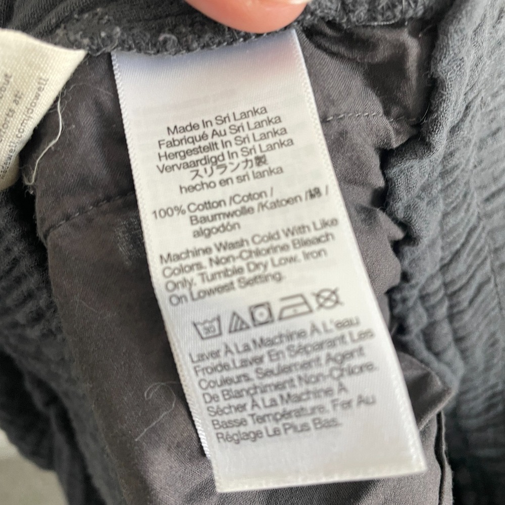 Madewell Pants Women S/M Gray Cotton Wide Leg Lagenlook Elastic Gauzy Coastal - Picture 4 of 7